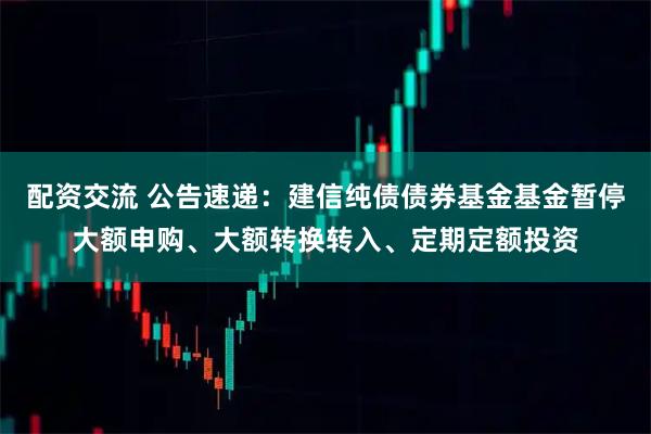 配资交流 公告速递：建信纯债债券基金基金暂停大额申购、大额转换转入、定期定额投资